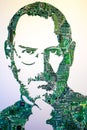 GARBAGE MUSEUM `MU-MU`, RUSSIA - OCTOBER 2016: Steve Jobs from electronic boards