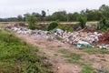 garbage near road countryside in asia