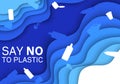 Garbage in the ocean. Water pollution. plastic in water. Waste in the ocean. Save the planet. Earth Day