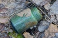 Garbage from one old green glass jar