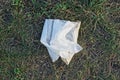 Garbage from one white dirty crumpled paper napkin Royalty Free Stock Photo