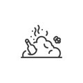 Garbage pile, rubbish line icon