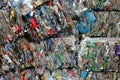 Garbage plastic bottles prepared for recycling Royalty Free Stock Photo