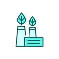 Garbage processing plant icon. Green manufacturing vector illustration. Royalty Free Stock Photo