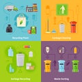 Garbage Recycling Concept Icons Set Royalty Free Stock Photo