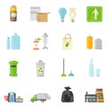 Garbage Recycling Icons Set Royalty Free Stock Photo