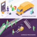 Garbage Recycling Isometric Banners