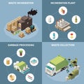 Garbage Recycling Isometric Icon Set Royalty Free Stock Photo