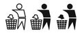 garbage recycling thin line sign set Royalty Free Stock Photo