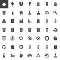 Garbage and recycling vector icons set Royalty Free Stock Photo