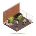 Garbage Removal Isometric Composition