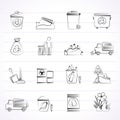Garbage and rubbish icons Royalty Free Stock Photo