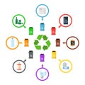 Garbage segregation icons Royalty Free Stock Photo