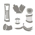 Garbage set. Rubbish icon collection. trash sign. litter symbol. Royalty Free Stock Photo