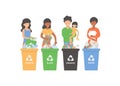 People sorting garbage, trash, rubbish Royalty Free Stock Photo