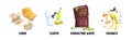 Garbage Sorting with Type of Waste Material Vector Set