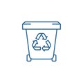 Garbage storage line icon concept. Garbage storage flat vector symbol, sign, outline illustration.