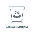 Garbage storage vector line icon, linear concept, outline sign, symbol