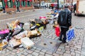 Garbage on the street after Altona Fish Market in Hamburg, Germany