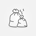 Garbage Trash Bags vector Rubbish concept outline icon