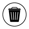 Garbage, trash basket icon, symbol delete, bin sign. Vector Royalty Free Stock Photo