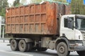 A garbage truck. Garbage removal in Russia Royalty Free Stock Photo