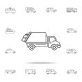 garbage truck icon. Detailed set of transport outline icons. Premium quality graphic design icon. One of the collection icons for