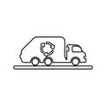 garbage truck icon. Element of cyber security for mobile concept and web apps icon. Thin line icon for website design and Royalty Free Stock Photo