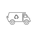 garbage truck icon. Element of transport for mobile concept and web apps icon. Outline, thin line icon for website design and Royalty Free Stock Photo
