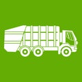 Garbage truck icon green