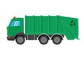 Garbage truck illustration isolated on white background Royalty Free Stock Photo