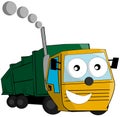 Nice Garbage truck cartoon isolated Royalty Free Stock Photo