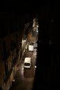 Garbage truck pass on a central street in barcelona