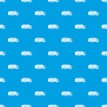 Garbage truck pattern seamless blue Royalty Free Stock Photo
