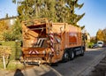 A garbage truck used to collect and shred bulky items from households