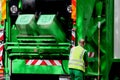 Garbage truck and worker Royalty Free Stock Photo