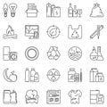 Garbage Types outline icons set - Waste Sorting vector symbols Royalty Free Stock Photo