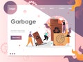 Garbage vector website landing page design template Royalty Free Stock Photo