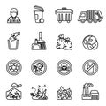 Garbage; waste icon set on white background.