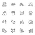 Garbage, waste line icons set Royalty Free Stock Photo