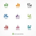 Garbage waste recycling icons