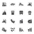 Garbage, waste vector icons set Royalty Free Stock Photo
