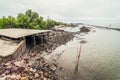 Garbage and wastes on the beach Royalty Free Stock Photo