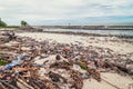 Garbage and wastes on the beach Royalty Free Stock Photo