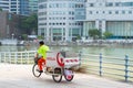 Garbage worker bicycle carriage, Singapore Royalty Free Stock Photo