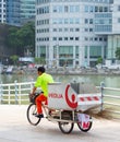 Garbage worker bicycle carriage, Singapore Royalty Free Stock Photo