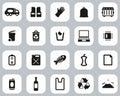 Garbageman Icons Black & White Flat Design Set Big