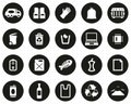 Garbageman Icons White On Black Flat Design Circle Set Big