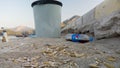 Garbages Near Trash Bin At Famous Touristic Place Fethiye Oludeniz Royalty Free Stock Photo