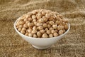 Garbanzo bean in bowl Royalty Free Stock Photo